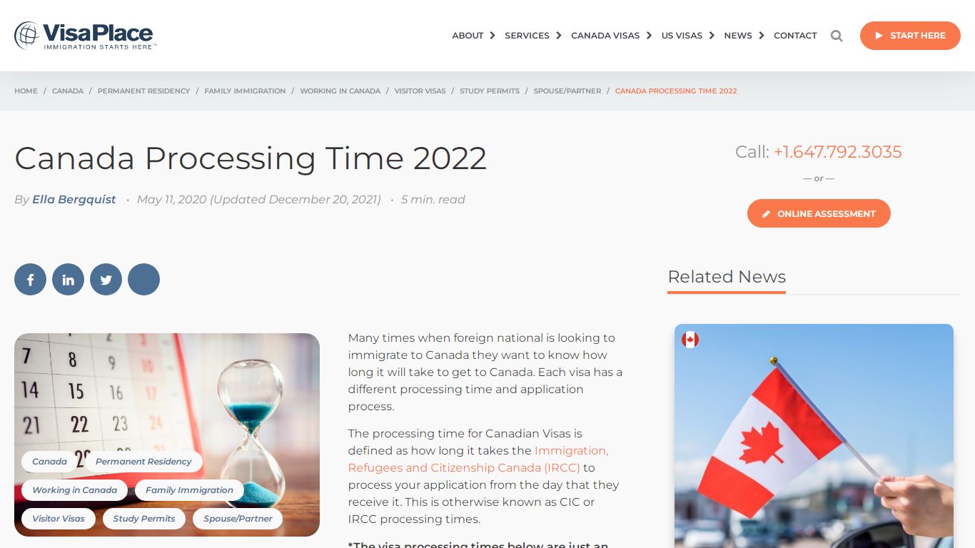 Canada Visa Processing Time 2022: CIC Processing Times