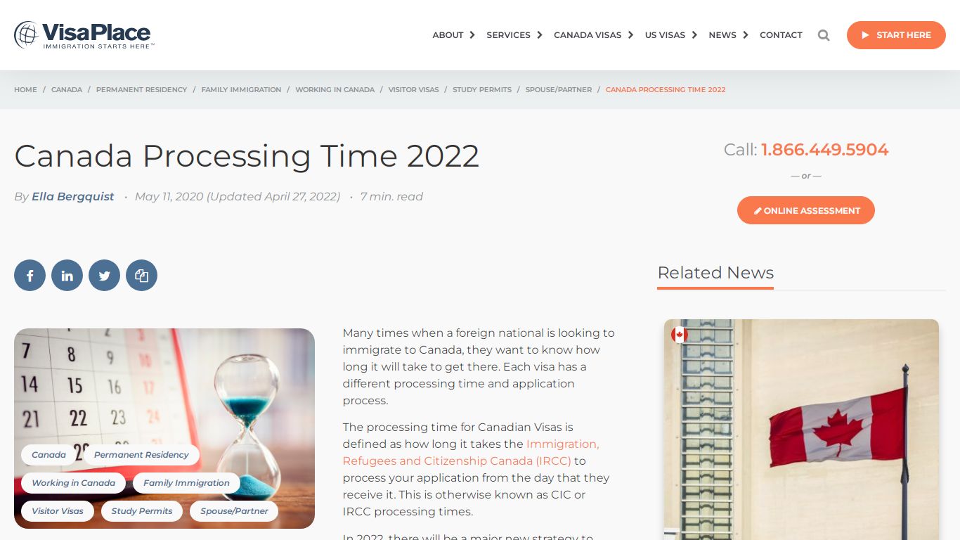 Canada Visa Processing Time 2022: CIC Processing Times - VisaPlace